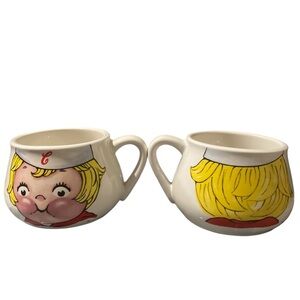 Rare 1998 Campbells Soup Mug Bowl Little Blonde Girl Two-Faced By Huston Harvest
